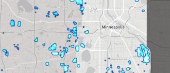 Map image showing racial covenants in Hennepin County