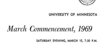 March 1969 commencement program cover