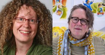 Two headshots of Kerlan Awardees Laurie Hertzel and Lauren Stringer