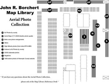 Map of the map library aerial photograph collections